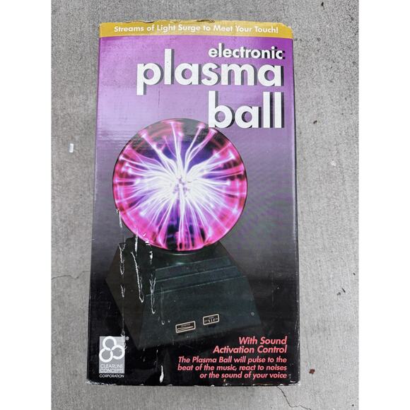 Vintage Electronic Plasma Ball Light Sound Touch Clearline Concepts Works Box - Picture 14 of 15